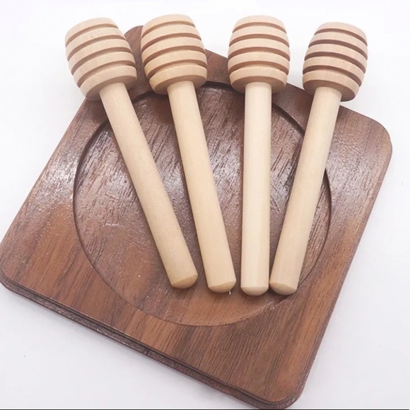5Pcs/Lot 8cm Long Handle Wood Honey Stir - Picture 2 of 7